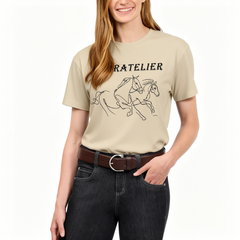 Rideratelier Signature Line Art Horse Cotton T-Shirt
