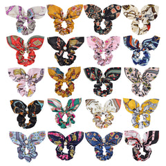 RIDER ATELIER Equestrian Tack Silk Bow Scrunchie with Pearl