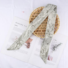 RIDER ATELIER Alphabet Toile Silk Skinny Scarf | A-Z Monogram Accessory