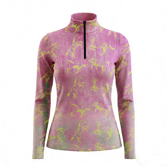 RIDER ATELIER Spring Bloom / Summer Sky / Autumn Harvest/ Winter Forest Rearing Horse Equestrian Quarter-Zip Top