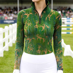 RIDER ATELIER Spring Bloom / Summer Sky / Autumn Harvest/ Winter Forest Rearing Horse Equestrian Quarter-Zip Top