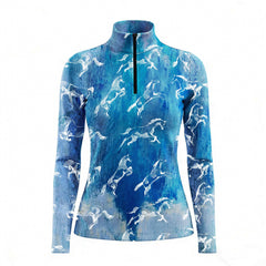 RIDER ATELIER Spring Bloom / Summer Sky / Autumn Harvest/ Winter Forest Rearing Horse Equestrian Quarter-Zip Top