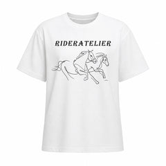 Rideratelier Signature Line Art Horse Cotton T-Shirt