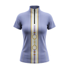 Light purple athletic shirt with decorative elements on a white background