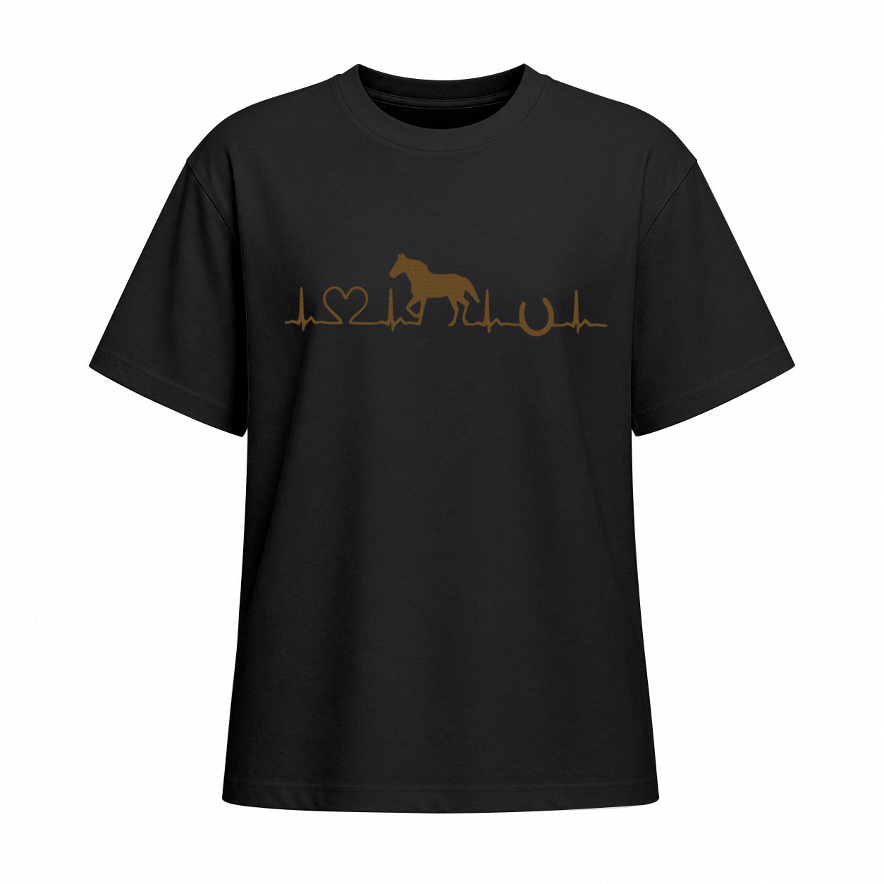 Rideratelier Horse Heartbeat Cotton T-Shirt in Black