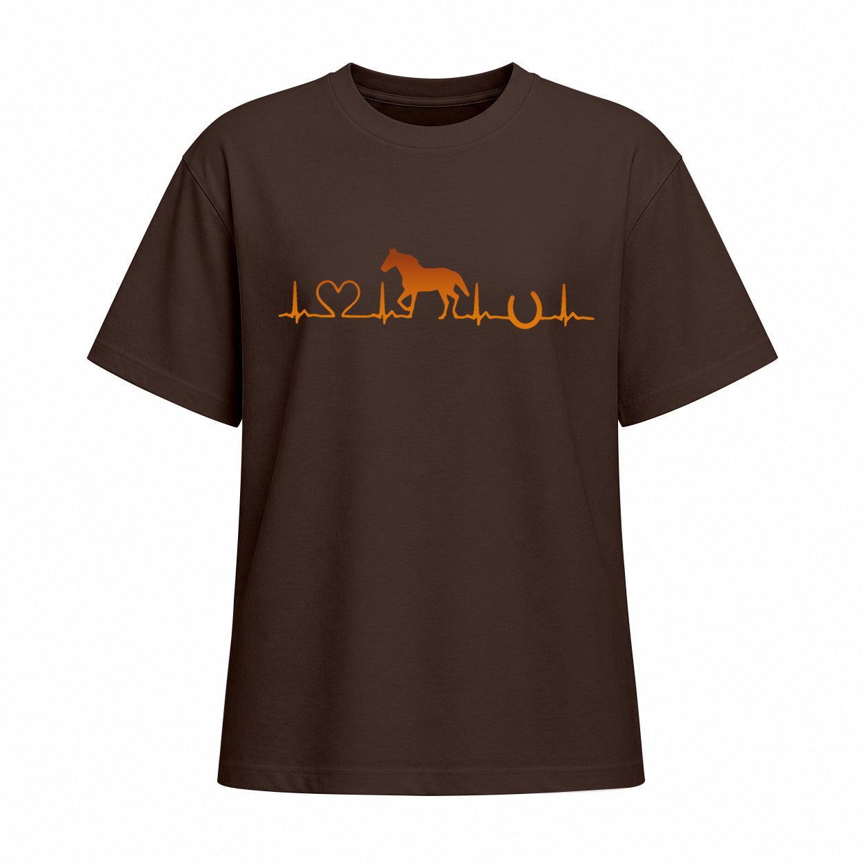 Rideratelier Horse Heartbeat Cotton T-Shirt in Brown
