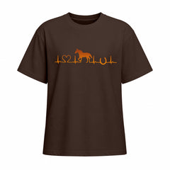 Rideratelier Horse Heartbeat Cotton T-Shirt in Brown