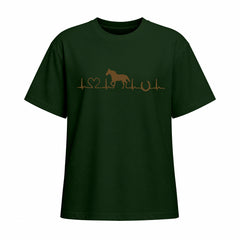 Rideratelier Horse Heartbeat Cotton T-Shirt in Forest Green