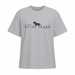 Rideratelier Horse Heartbeat Cotton T-Shirt in Grey