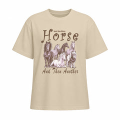 Rideratelier Just One More Horse Cotton T-Shirt in Beige