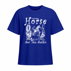 Rideratelier Just One More Horse Cotton T-Shirt in Blue