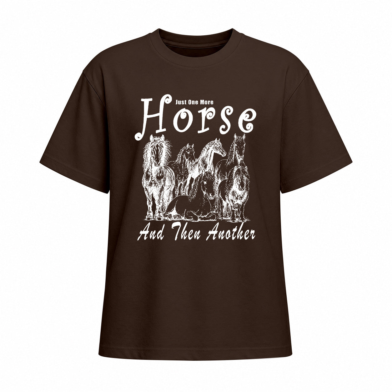 Rideratelier Just One More Horse Cotton T-Shirt in Brown