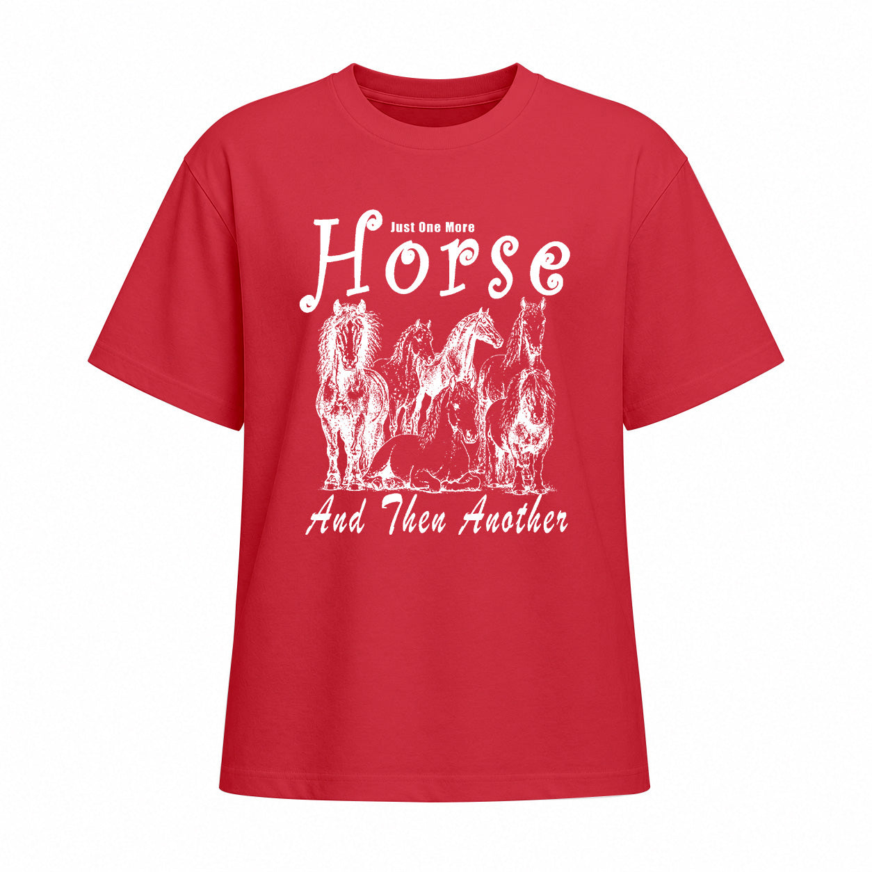 Rideratelier Just One More Horse Cotton T-Shirt in Red