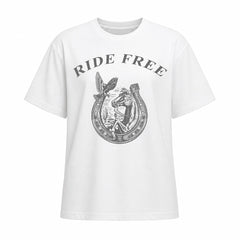 Rideratelier Ride Free Western Horseshoe Cotton T-Shirt in White