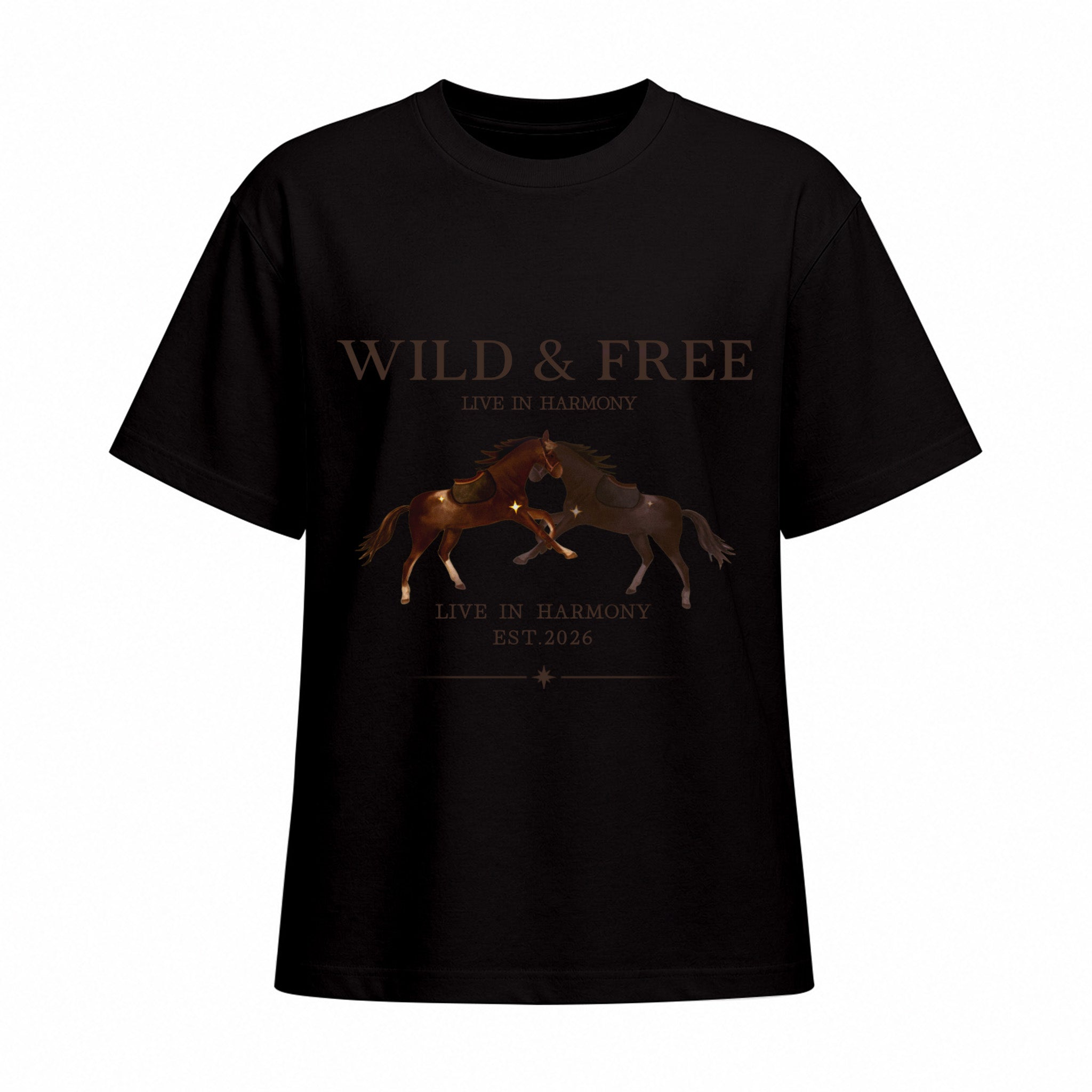 Rideratelier Wild & Free Equestrian Cotton T-Shirt in Brown