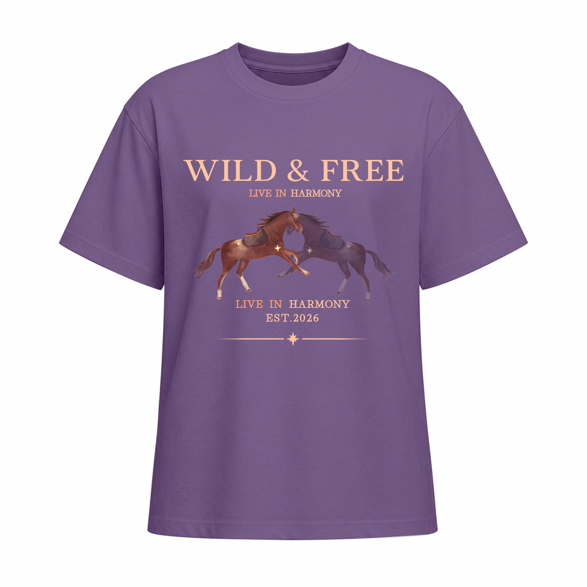 Rideratelier Wild & Free Equestrian Cotton T-Shirt in Purple