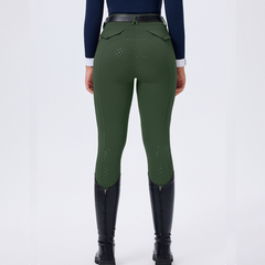 Dot Silicone Grip High-Waist Equestrian Breeches