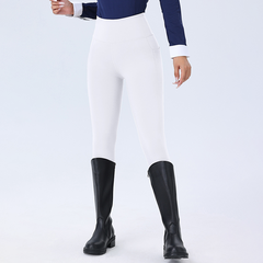 Women's High Waisted Winter Fleece Lined Riding Breeches, Dotted Full Seat Silicone Grip Equestrian Pants for Cold Weather