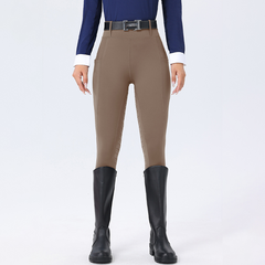 Horseshoe Silicone Grip High-Waist Equestrian Breeches