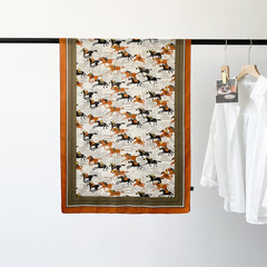 RIDER ATELIER Equestrian Print Lightweight Summer Silk Shawl