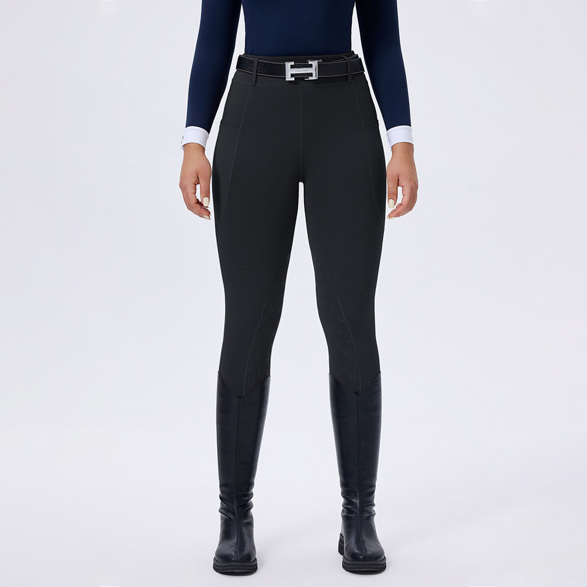 Classic Women’s Horse-Pattern Silicone Grip Breeches