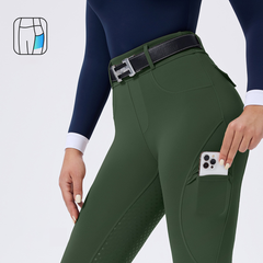 Dot Silicone Grip High-Waist Equestrian Breeches