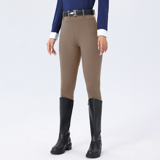 Horseshoe Silicone Grip High-Waist Equestrian Breeches