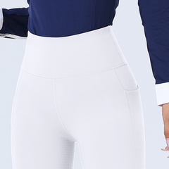 Women's High Waisted Winter Fleece Lined Riding Breeches, Dotted Full Seat Silicone Grip Equestrian Pants for Cold Weather