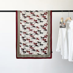RIDER ATELIER Equestrian Print Lightweight Summer Silk Shawl