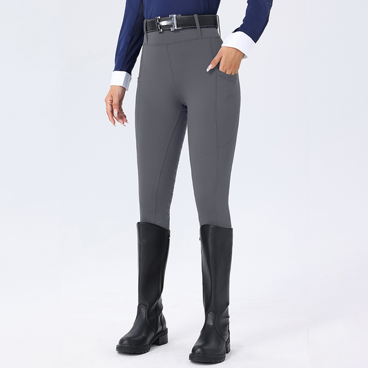 Horseshoe Silicone Grip High-Waist Equestrian Breeches