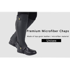 RIDER ATELIER Premium Microfiber Equestrian Half Chaps | Unisex Riding Chaps with Zipper Closure