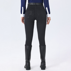 Horseshoe Silicone Grip High-Waist Equestrian Breeches