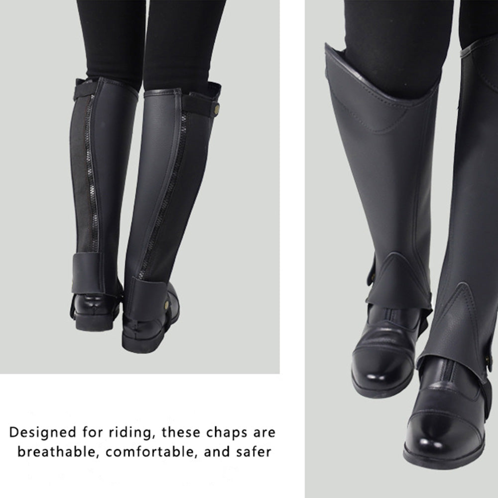 Exercise Rider Chaps RIDER ATELIER Premium Microfiber Equestrian Half Chaps | Unisex Riding ...