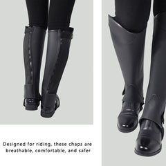 RIDER ATELIER Premium Microfiber Equestrian Half Chaps | Unisex Riding Chaps with Zipper Closure