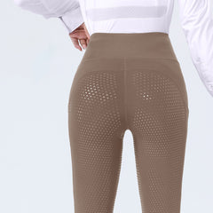 Minimalist Dot Silicone Grip High-Waist Equestrian Breeches