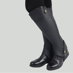 RIDER ATELIER Premium Microfiber Equestrian Half Chaps | Unisex Riding Chaps with Zipper Closure