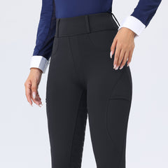 Women's Winter Fleece Lined Riding Breeches, Full Seat Silicone Grip Equestrian Pants for Cold Weather