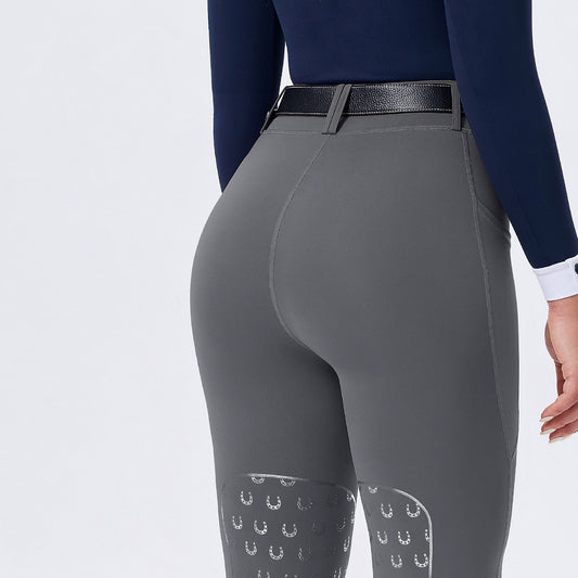 Classic Women’s Horse-Pattern Silicone Grip Breeches