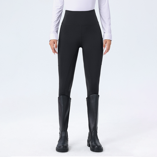 Minimalist Dot Silicone Grip High-Waist Equestrian Breeches