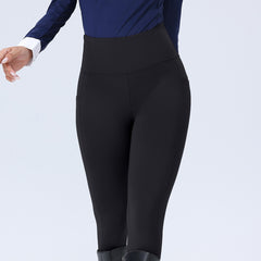 Women's High Waisted Winter Fleece Lined Riding Breeches, Dotted Full Seat Silicone Grip Equestrian Pants for Cold Weather