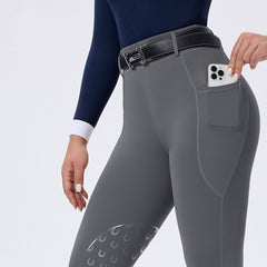 Classic Women’s Horse-Pattern Silicone Grip Breeches