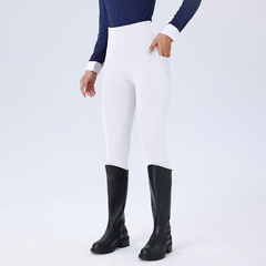 Women's High Waisted Winter Fleece Lined Riding Breeches, Dotted Full Seat Silicone Grip Equestrian Pants for Cold Weather