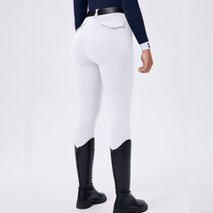 Dot Silicone Grip High-Waist Equestrian Breeches