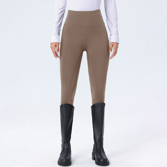 Minimalist Dot Silicone Grip High-Waist Equestrian Breeches