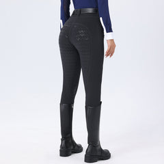 Horseshoe Silicone Grip High-Waist Equestrian Breeches