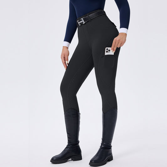 Dot Silicone Grip High-Waist Equestrian Breeches