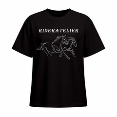 Rideratelier Signature Line Art Horse Cotton T-Shirt