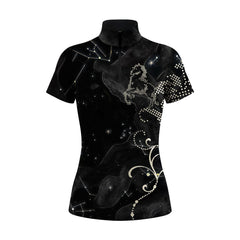 White background studio product photo displaying the full night-sky constellation print and rhinestone horse motif
