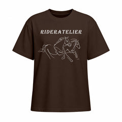 Rideratelier Signature Line Art Horse Cotton T-Shirt