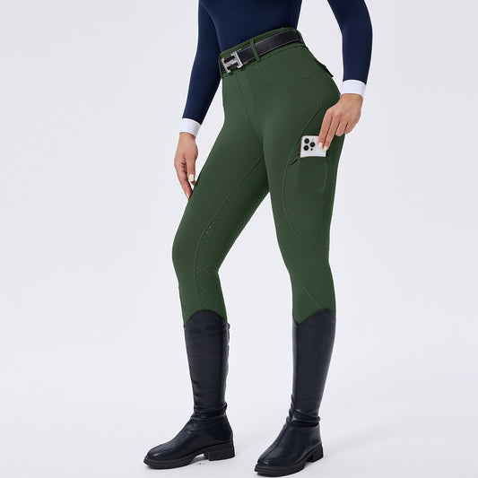 Dot Silicone Grip High-Waist Equestrian Breeches